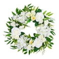 thumbnail image 1 of Corona artificial para puerta, corona de primavera, decoración de mesa, decoración de pared, decoración de ventana. Blanco, 1 of 8