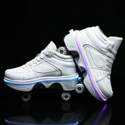 KOFUBOKE Roller Skate Shoes - Sneakers - Roller Shoes 2-in-1 Suitable for Outdoor Sports Skating Invisible Roller Skates The Best Choice for Building Confidence Style