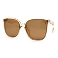 thumbnail image 2 of Womens Inset Lens Horn Rim Plastic Oversize Sunglasses Beige Brown, 2 of 4
