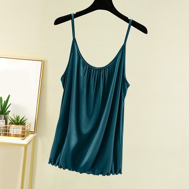 Mefallenssiah Blouse Femme Unie Décontractée Mode Col Rond Régulier Sans Manches Vêtements de Nuit Hauts