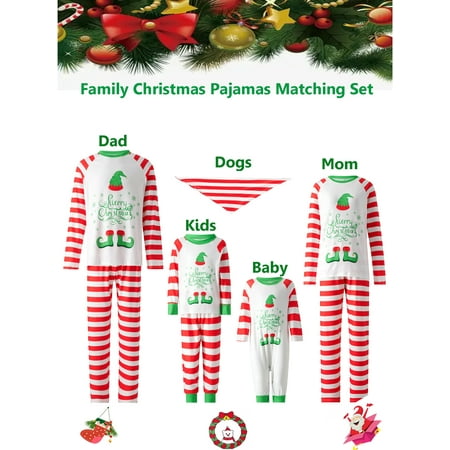 

Sunisery Family Christmas Matching Sets Christmas Santa Deer Printed Outfit Clothes Set for Home Xmas Holiday Party Wear