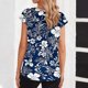 thumbnail image 2 of Camiseta de Manga Corta Impresa con Cuello en V Casual para Mujeres Pullover Suave, 2 of 6