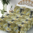 thumbnail image 3 of Ambesonne Floral Fitted & Flat Sheet with Sham 3 Pcs Set, Abstract Art Style Asters, Twin XL, Mustard Khaki Black, 3 of 5