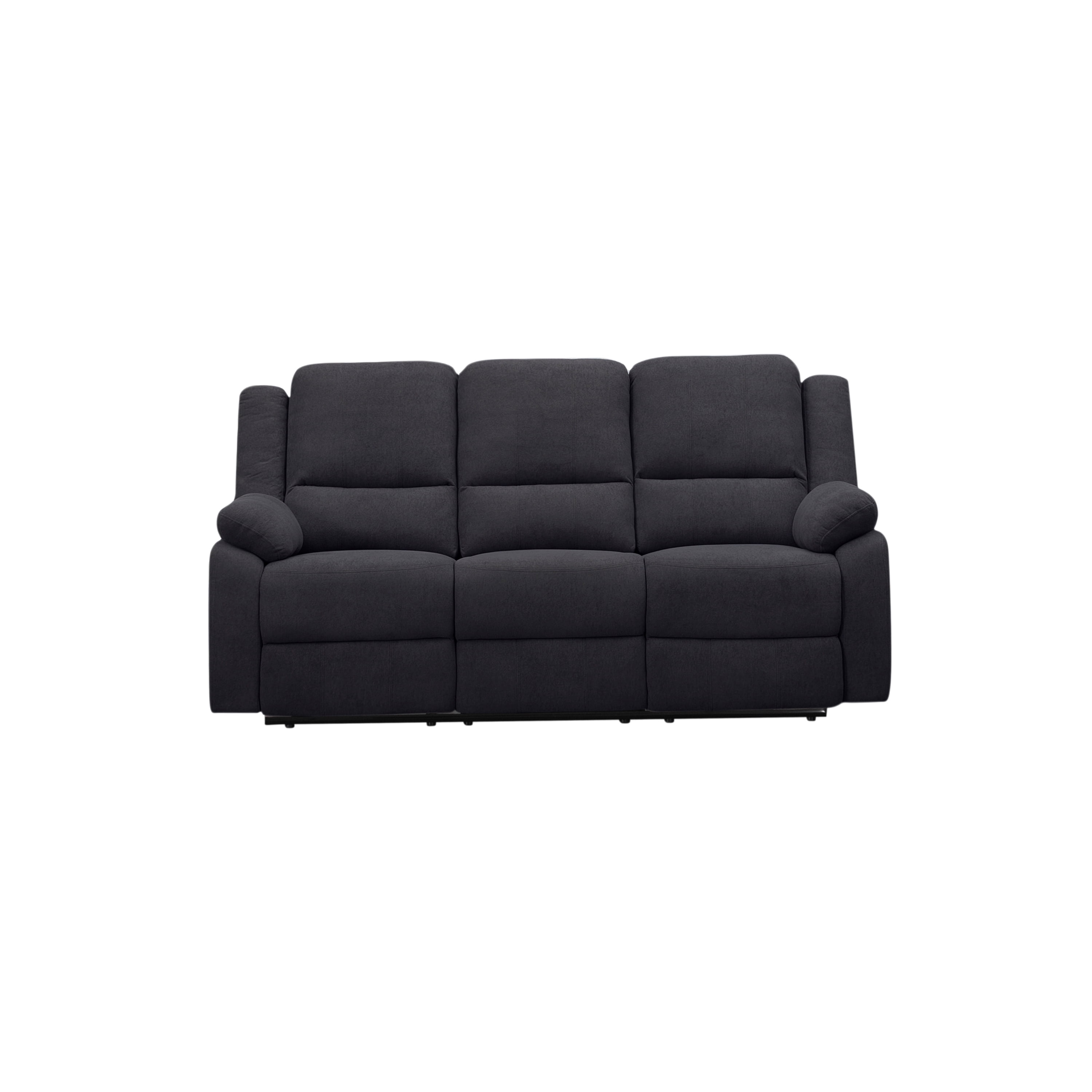 Black 2-Piece Reclining Sofa Set - 3-Seat Couch & Loveseat