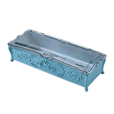 

Plastic cutlery container Delicate Tableware Storage Box Transparent Chopsticks Spoon Box with Lid Decorative Chopsticks Cage Plastic Draining Cutlery Box Kitchen Storage Case (Random Green and Blue)
