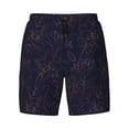 thumbnail image 4 of Lsque Mens Swim Trunks Copper-Gold Gloss Outline Flower1 Pattern - Bathing Suit Compression Liner - Beach Swim Shorts Swimwear - (S-3XL) - Stretch Quick Dry -XX-Large, 4 of 9