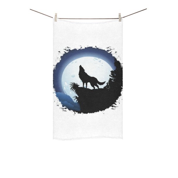 MKHERT Wolf Howling Bath Towel Hand Towel Shower Towel Washcloth 16x28