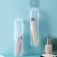 thumbnail image 3 of Clear Plastic Makeup Brush Storage Organizer Box – Portable Transparent Cosmetic and Pen Holder with Secure Snap Closure – Space-Saving, Multi-Purpose Travel and Desk Accessory, 3 of 5