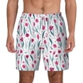 thumbnail image 2 of Goofa Tulips Flowers Printed Men's Swim Trunks Board Shorts Quick Dry Mens Swimming Trunks with Compression Liner,Breathable Fit Hawaii Beach Shorts-Small, 2 of 9