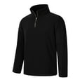 thumbnail image 3 of Ccpelsie Men's Quarter Zip Up Pullover Long Sleeve Casual Polo Sweatshirt Slim Fit Neck Sweaters Black,L, 3 of 3
