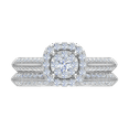 thumbnail image 3 of 3/4 Carat Halo Diamond Bridal Ring Set in 14K White Gold (Ring Size 8.5), 3 of 6