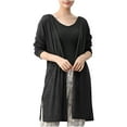 thumbnail image 2 of Elvqul Womens Casual Cardigan Thin Lightweight Sweaters Solid Color Winter Long Sleeve Long Coats for Women, 2 of 8