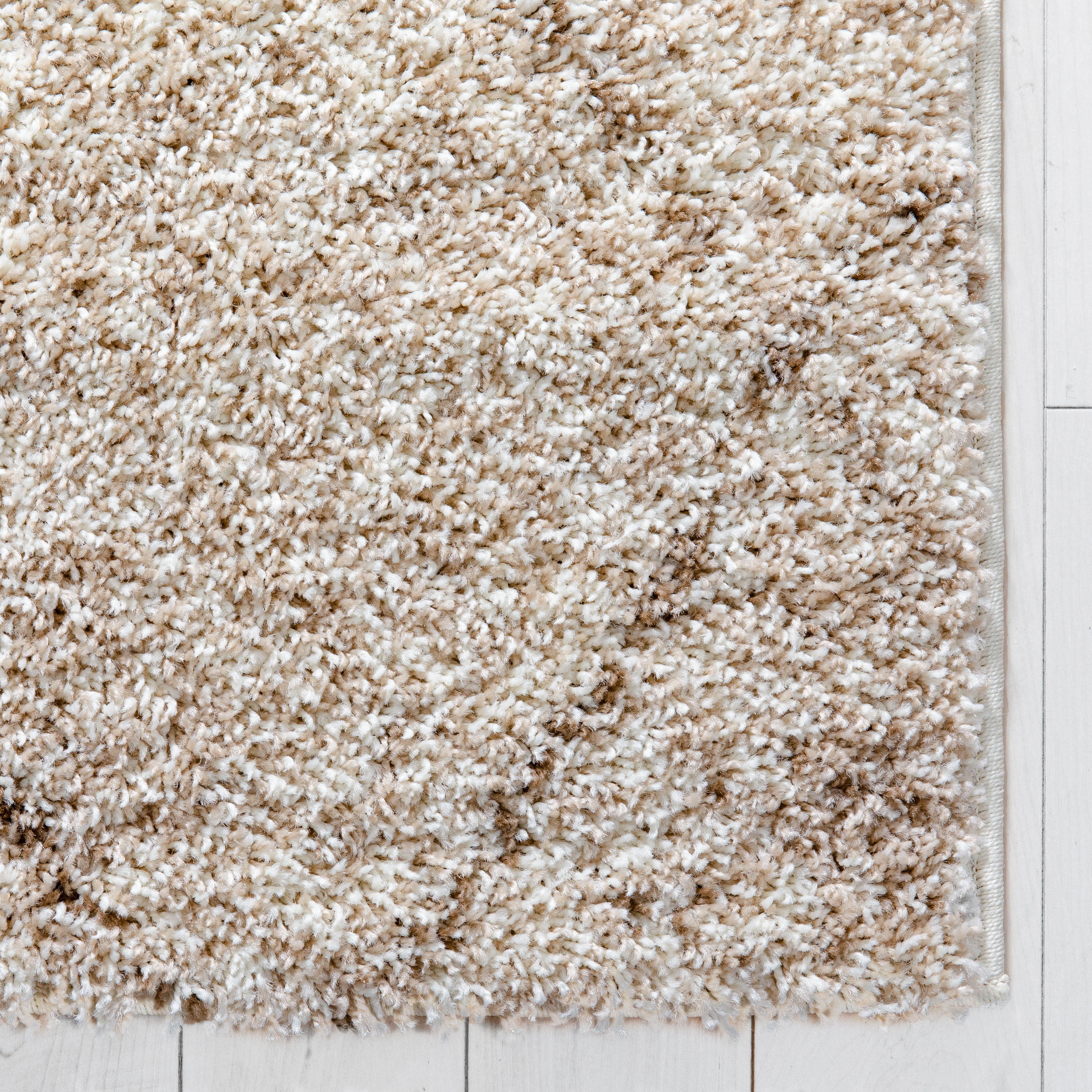 Well Woven Madison Shag Moroccan Lattice Contemporary Vanilla 3'3" x 5'3" Thick Area Rug