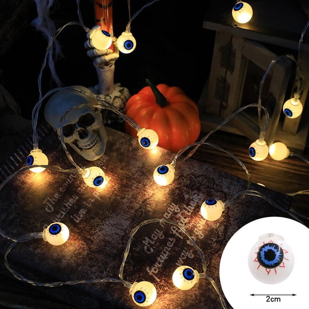 Cadena de luz de araña de murciélago de calabaza de Halloween, lámpara decorativa Led de terror brillante, truco o trato, decoración del día de Halloween feliz 2023