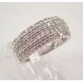 thumbnail image 2 of Omjewels 2Ct Round Cut Moissanite Multi Row Anniversary Band Ring 14K White Gold Plated, 2 of 5
