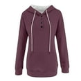 thumbnail image 6 of Dyfzdhu Hoodies Solid Color Fashion Casual Button Pocket Long Sleeve Sweater Hoodies For Women, 6 of 6