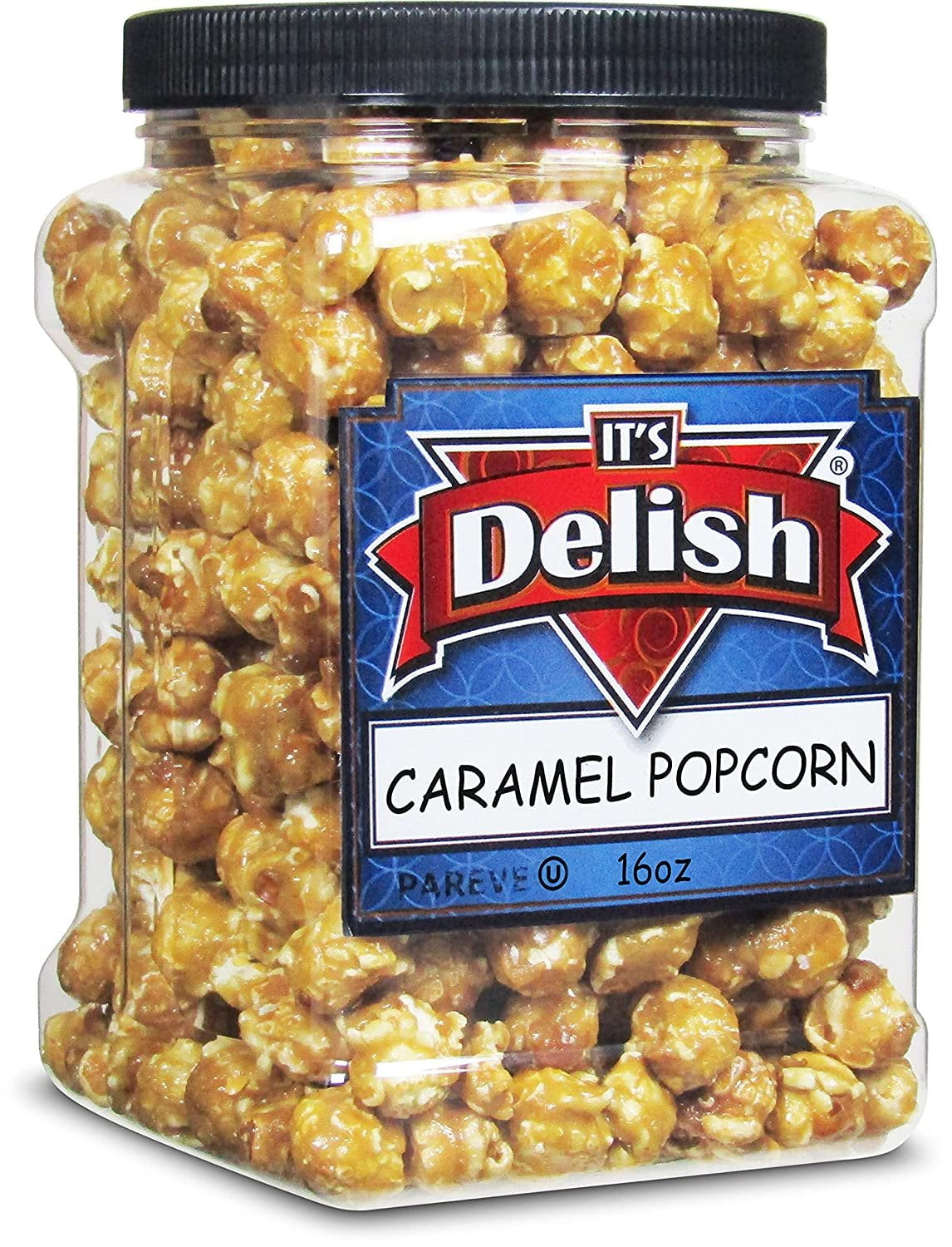 Gourmet Caramel Popcorn by Its Delish, 16 OZ Jumbo Container Original