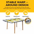 thumbnail image 4 of Yellow Lemon Table Cloths for 5 Foot Rectangle Tables, Wooden Summer Botanical Black White Checkered Patio Waterproof Elastic Fitted Tablecloths, Washable Rectangular Table Cover for Camping, 4 of 8