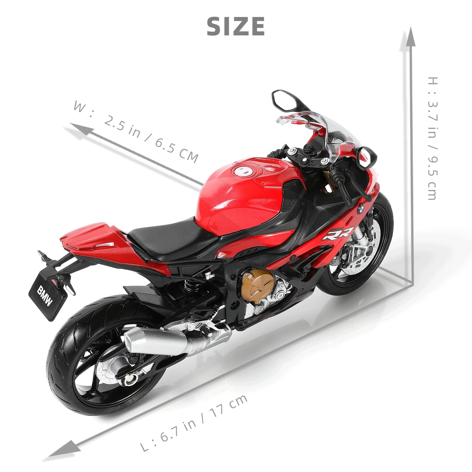 CHUNYAN 1:12 Motorcycle Model Toy for BMW S1000RR Metal Die-cast with Plastic Motorcycle Model No Assembly Required Mini Finished Moto Gift for Adult(White)