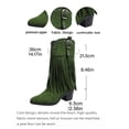 thumbnail image 2 of SACFOF Fringe Cowboy Boots for Women Wide Mid Calf Cowgirl Boots with Studded, Pointed Toe Chunky Heel Trendy Western Boot, 2 of 6