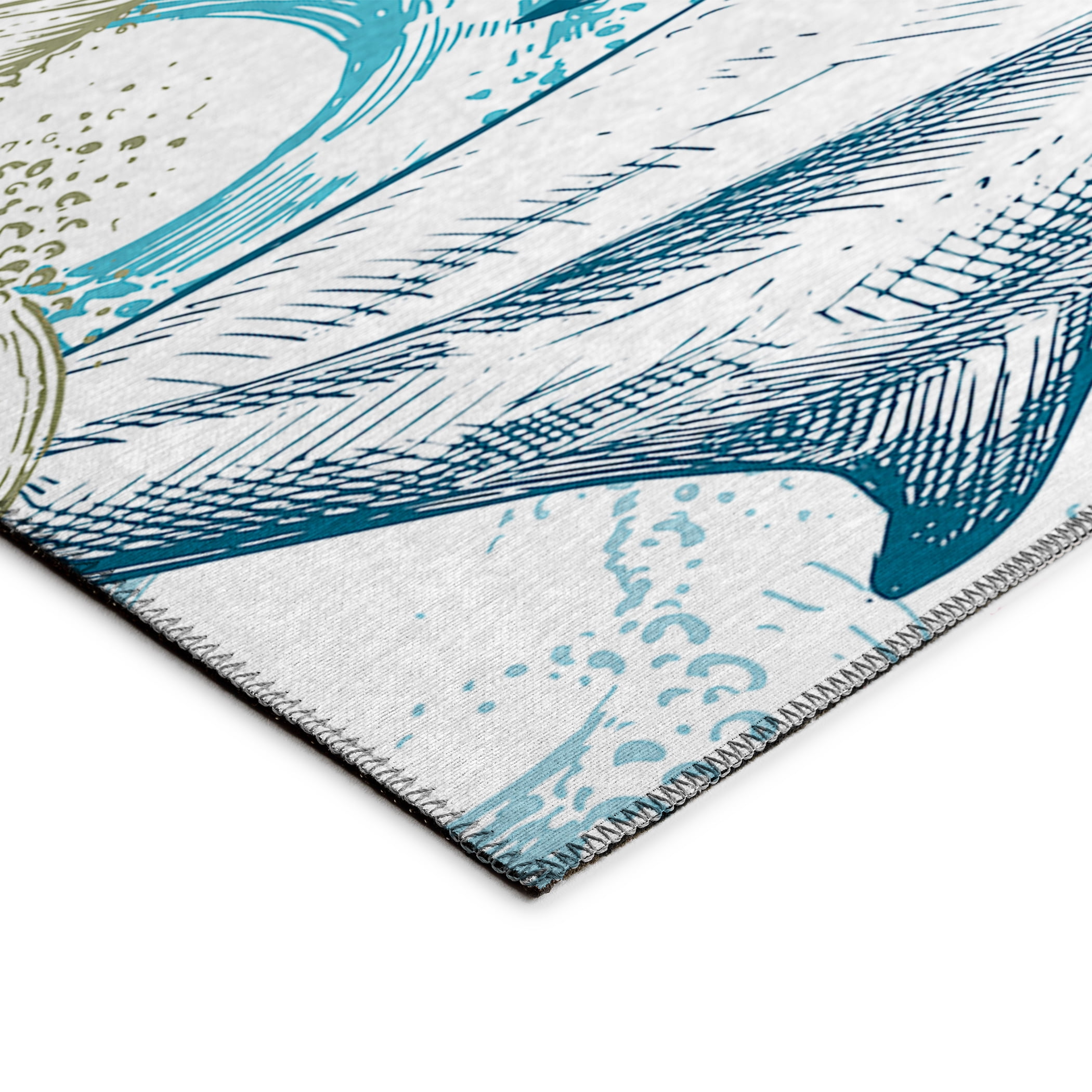 Addison Rugs Harpswell AHP40 Blue 2'6" x 3'10" Indoor Outdoor Area Rug, Easy Clean, Machine Washable, Non Shedding, Bedroom, Living Room, Dining Room, Kitchen, Patio Rug