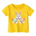 thumbnail image 6 of Easter Shirts for Boys and Girls Summer Tops for Girls Size 8 Short Sleeve Bunny Graphic Tee Casual Kids Tops for Summer(Size 2-3 Years,Yellow), 6 of 6