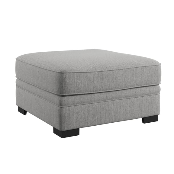 Artum Hill Hanna Dove Gray 34" Square Ottoman with Solid Wood Legs