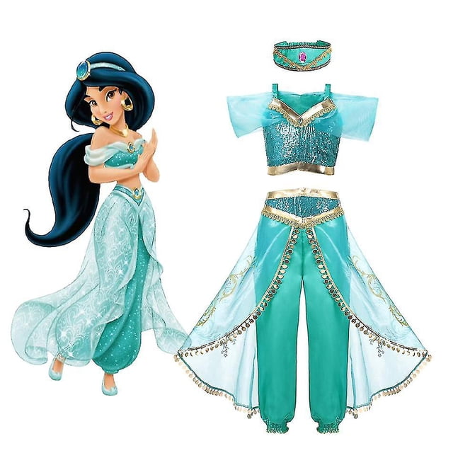 Disfraz de princesa jazmín de niñas Aladino la lámpara mágica disfraz de Carnaval de Halloween A130