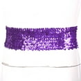 thumbnail image 6 of Manyakai Women's Sparkly Glitter Sequin Wide Waist Elastic Cinch Belt Vintage Buckle Chunky Belt Purple One Size, 6 of 7