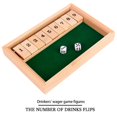 thumbnail image 3 of Shut The Box Wooden Mathematic Traditional Pub Board Dice Game Travel 4 Players, 3 of 6