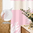 thumbnail image 2 of No Hook Shower Curtain with Built-in Rings - Nautical Coastal Washable Waterproof Fabric Bathroom Curtains for Hotel,Rentals, 72 X 84 Inch Extra Long , Ocean Coral Print Pink White, 2 of 9