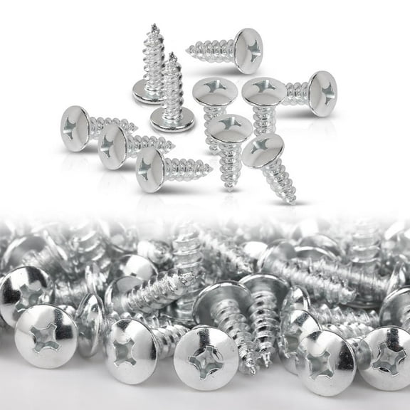 CROSSDESIGN 100 Per Bag-LICENSE PLATE SCREWS-PHILLIPS PAN HEAD SELF TAPPING - AMERICAN CARS