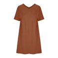 thumbnail image 4 of LYXSSBYX Casual Dresses for Women Women's Solid Color Summer Short Sleeved Dress, 4 of 5