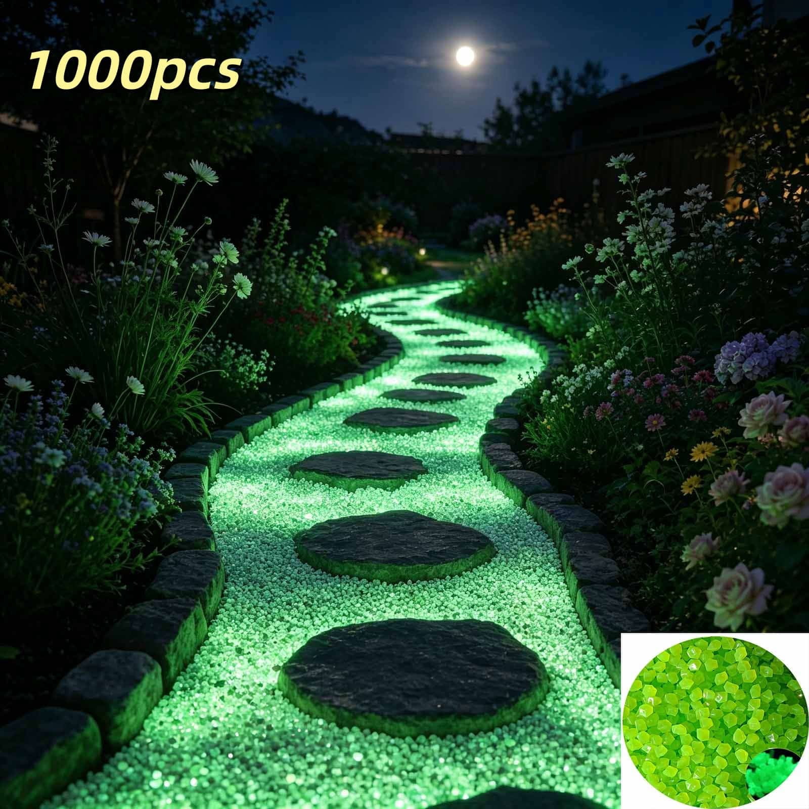 Roiihwy Small Aquarium Gravel Sand, Decorative Fish Tank Gravel, Glow in The Dark Rocks for Vase Fillers, Terrarium, Fairy Garden, Potted Plants