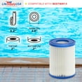 thumbnail image 4 of Type II Pool Filter Cartridge Replacement for Bestway Lay Z Spa Filter Pump 58094 for Above Ground Pool by LifeSupplyUSA, 4 of 7