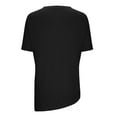 thumbnail image 5 of Women's Short Sleeve Workout Shirts Crewneck Yoga Running Tops Side Split High Low Hem Gym Tees Sportswear (2XL, Black), 5 of 7