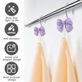 thumbnail image 3 of Dznils Resin Bow Shower Curtain Hooks Rings, Rustproof Shower Hooks for Bathroom, Purple, Set of 24, 3 of 12