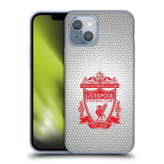 Head Case Designs Officially Licensed Liverpool Football Club Crest 2 White Pixel 2 Soft Gel Case Compatible with Apple iPhone 14
