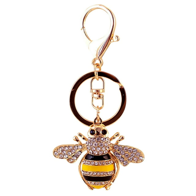 TopLLC Keychains New Diamond Inlay Lovely Bee Lovely Key Chain Bag Car Key Pendant Key buckle