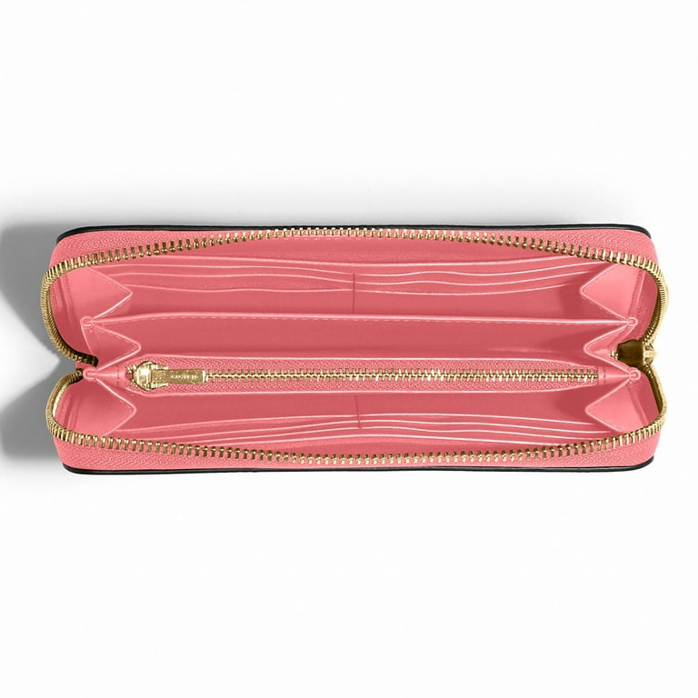 Coach Women's Pebbled Leather Long Zip Around Wallet (Taffy
