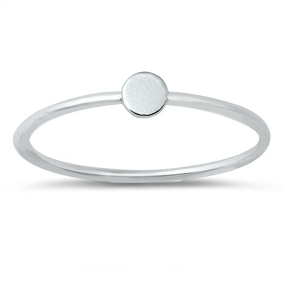 Cute Minimalist Circle Ring .925 Sterling Silver Band Jewelry Female Male Unisex Size 4