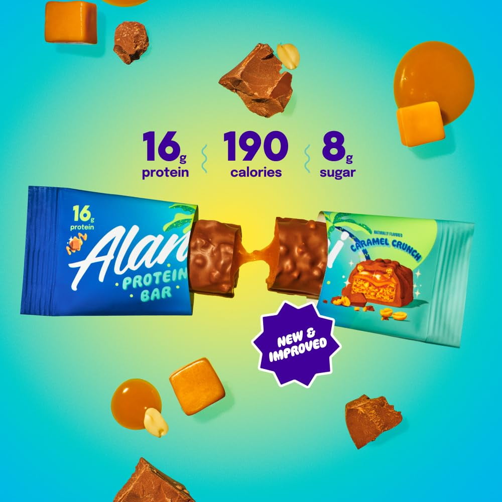 Alani Nu Protein Bar, Caramel Crunch, 12 Protein Bars, 1.69 oz (48 g) Each
