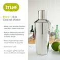 thumbnail image 3 of True Retro Cocktail Shaker with Jigger Cap and Strainer Home Bar Gifts 34oz, 3 of 5