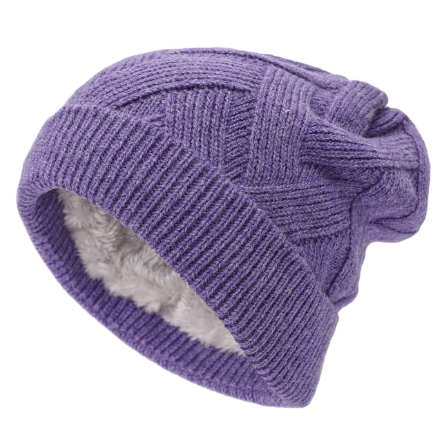 Gorros de invierno cálidos con forro polar para hombre y mujer, gorros unisex de punto con puños.