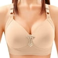 thumbnail image 3 of Feancey Plus Size Everyday Bras for Women Comfort Wireless Bra Adjustable Straps Full Coverage Bralette Push Up No Underwire Underwear Beige XXL, 3 of 9
