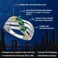 thumbnail image 2 of Gem Stone King 925 Silver and 10K Yellow Gold Green Nano Emerald and Lab Grown Diamond Engagement Ring for Women | 1.05 Cttw | Round 4MM | May Birthstone | Size 8, 2 of 6
