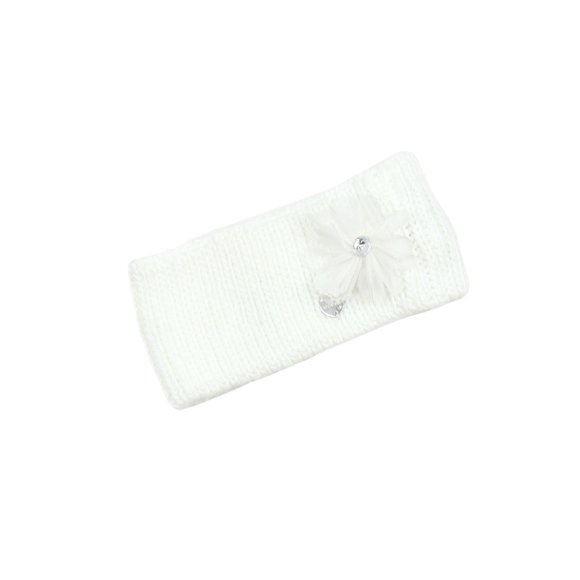 Le Chic Girl's Knit Headband White, Sizes 4-14 - One Size