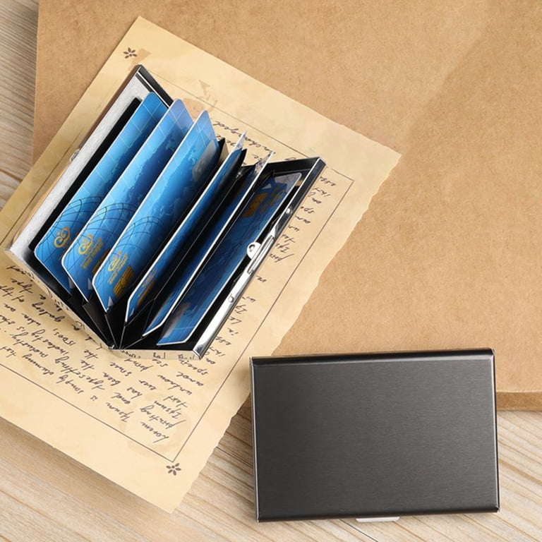 Credit Card Holder, Metal Card Wallet for Women or Men, Slim ID Card  Holders RFID Blocking Protector Sleeves Money Clip Business Card Case,  Stainless Steel - Walmart.com