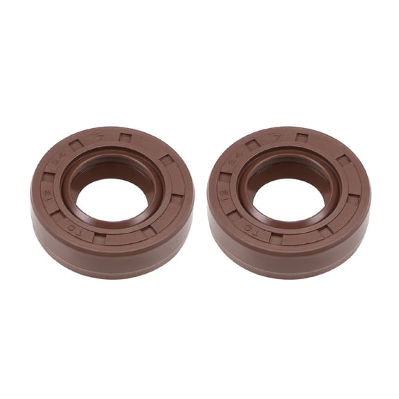 Oil Seal 12mm Inner Dia 24mm OD 7mm Thick Fluorine Rubber Double Lip Sealing 2Pcs