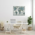 thumbnail image 2 of The Stupell Home Decor Collection Slate Blue and Tan Rustic Planked Look Weathered World Map XXL Stretched Canvas Wall Art, 30 x 1.5 x 40, 2 of 5